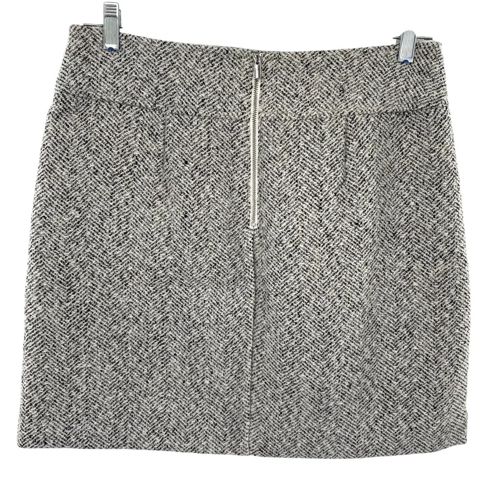 Loft Wool Bend Herringbone Pencil Skirt - Picture 2 of 7